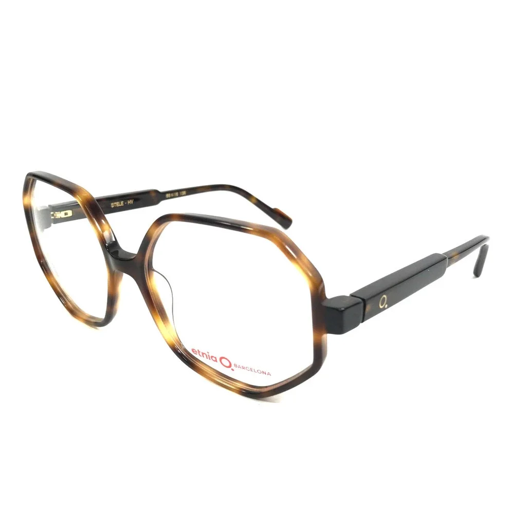 Etnia Barcelona Eyeglasses Frames STELE HV Havana Geometric Full Rim 56-16-138